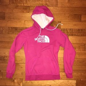 Pink North Face Logo Hoodie